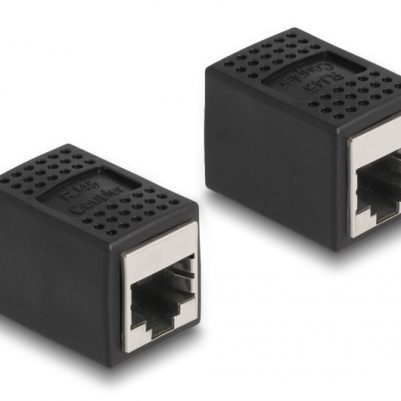 DELOCK αντάπτορας RJ45 θηλυκός 87796, Cat.6a, 8P/8C, μαύρος