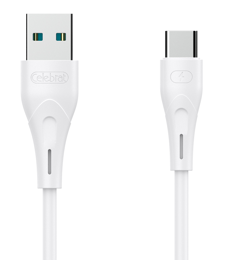 CELEBRAT καλώδιο USB-C σε USB CB-18T, 3A, 480Mbps, 1m, λευκό