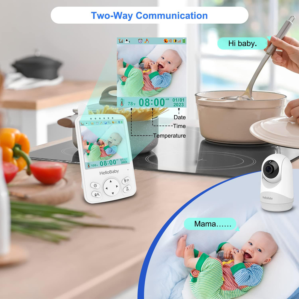 HELLOBABY ενδοεπικοινωνία μωρού HB6241 με κάμερα & οθόνη 4", 720p, PTZ - Image 3