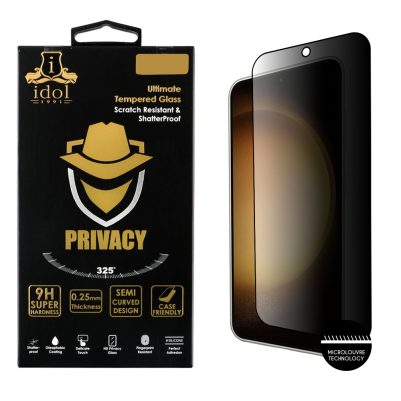 IDOL 1991 TEMPERED GLASS SAMSUNG S23 PLUS 5G S916 6.6" 9H 0.25mm PRIVACY ANTISPY SEMI CURVED FULL GLUE BLACK