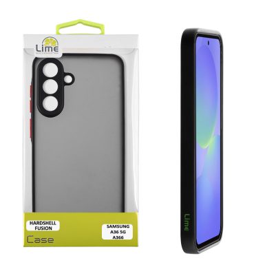 LIME ΘΗΚΗ SAMSUNG A36 5G A366 6.7" HARDSHELL FUSION FULL CAMERA PROTECTION BLACK WITH RED KEYS