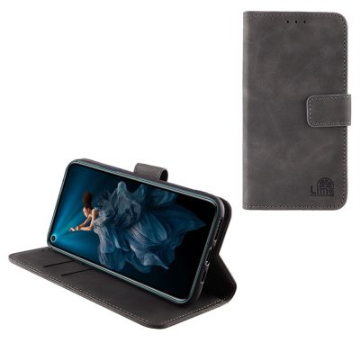 LIME ΘΗΚΗ HONOR 20/HUAWEI NOVA 5T 6.26" ESSENTIAL MAGNET BOOK STAND CLIP GREY