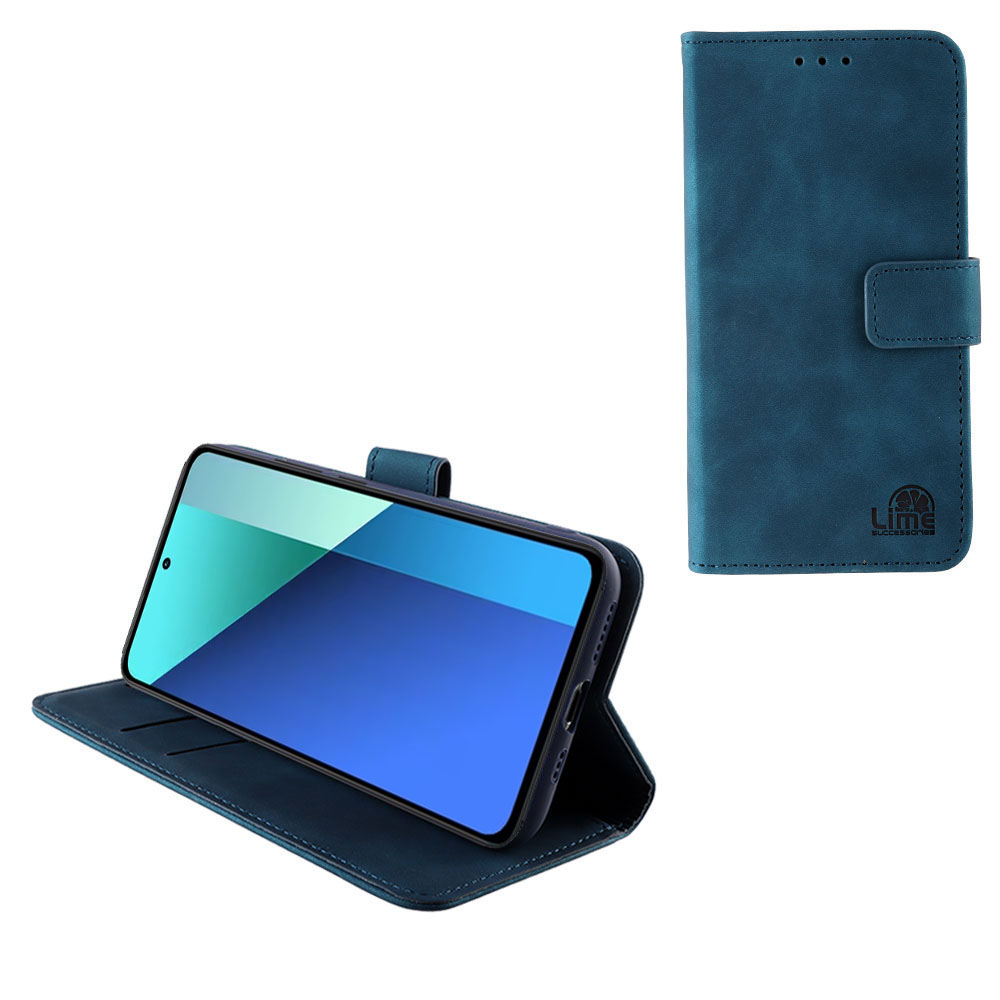 LIME ΘΗΚΗ XIAOMI REDMI NOTE 13 4G 6.67" ESSENTIAL MAGNET BOOK STAND CLIP DARK BLUE