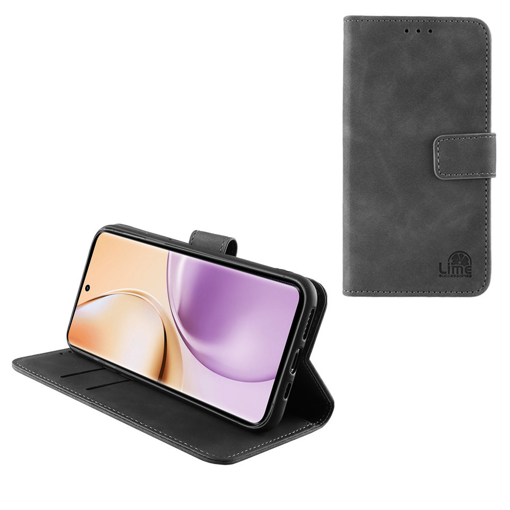 LIME ΘΗΚΗ REALME 14 PRO 5G 6.77" ESSENTIAL MAGNET BOOK STAND CLIP GREY