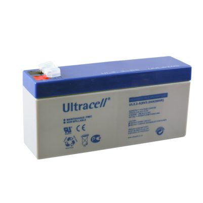 ULTRACELL ΜΠΑΤΑΡΙΕΣ ΜΟΛΥΒΔΟΥ 8V 3.2Ah (133x35x62) ΑΚΡΟΔΕΚΤΗΣ T1/F1 4,75mm