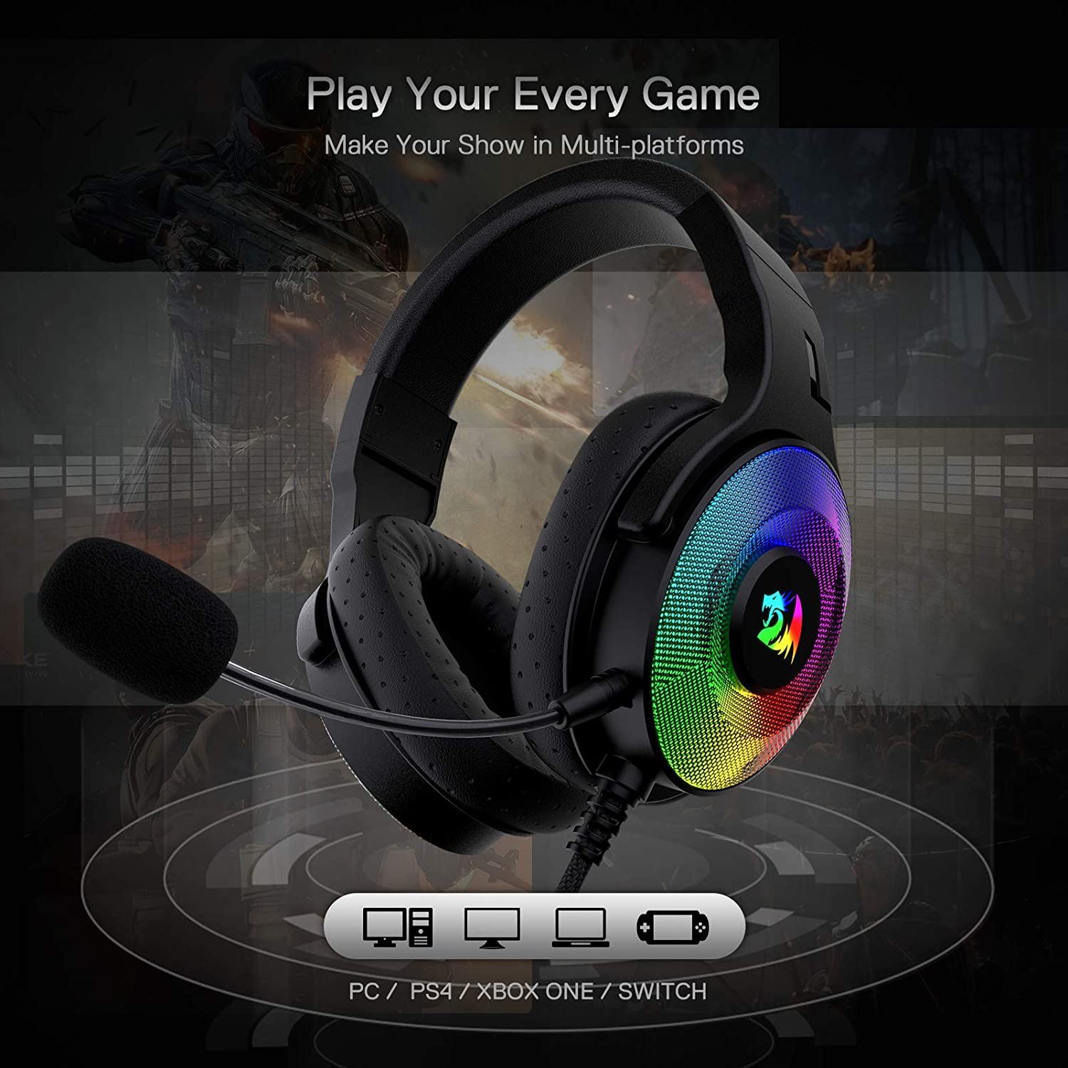 Gaming Ακουστικά - Redragon Pandora H350 RGB - Image 4