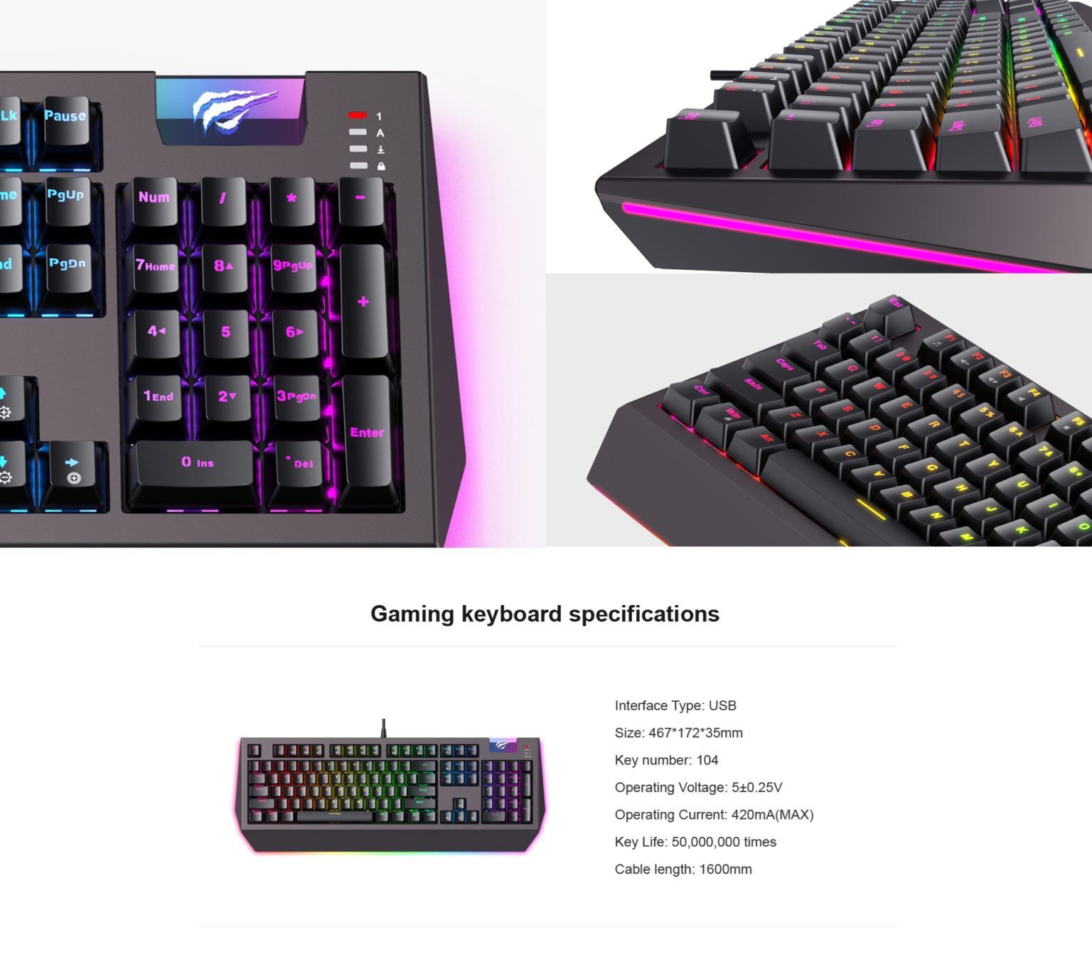 Gaming πληκτρολόγιο - Havit KB872L - Image 4