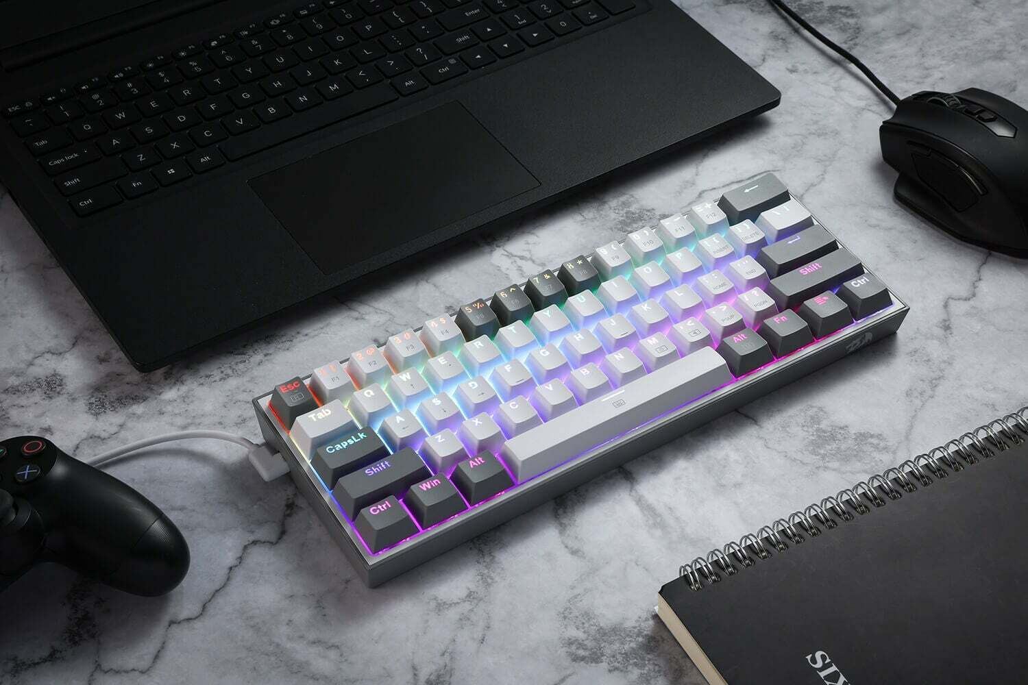 Gaming πληκτρολόγιο - Redragon K617 Fizz (White/Grey) - Image 10