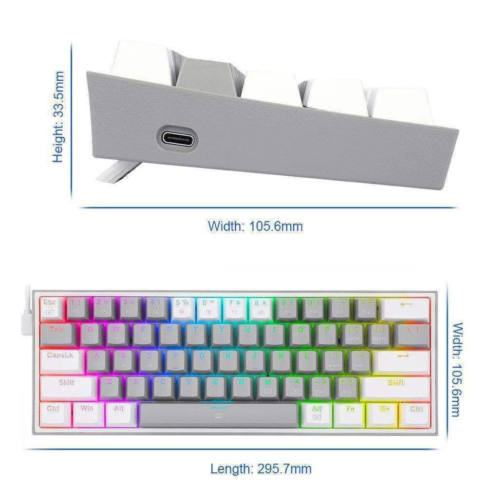 Gaming πληκτρολόγιο - Redragon K617 Fizz (White/Grey) - Image 13