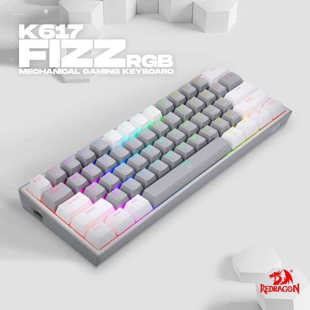 Gaming πληκτρολόγιο - Redragon K617 Fizz (White/Grey) - Image 14