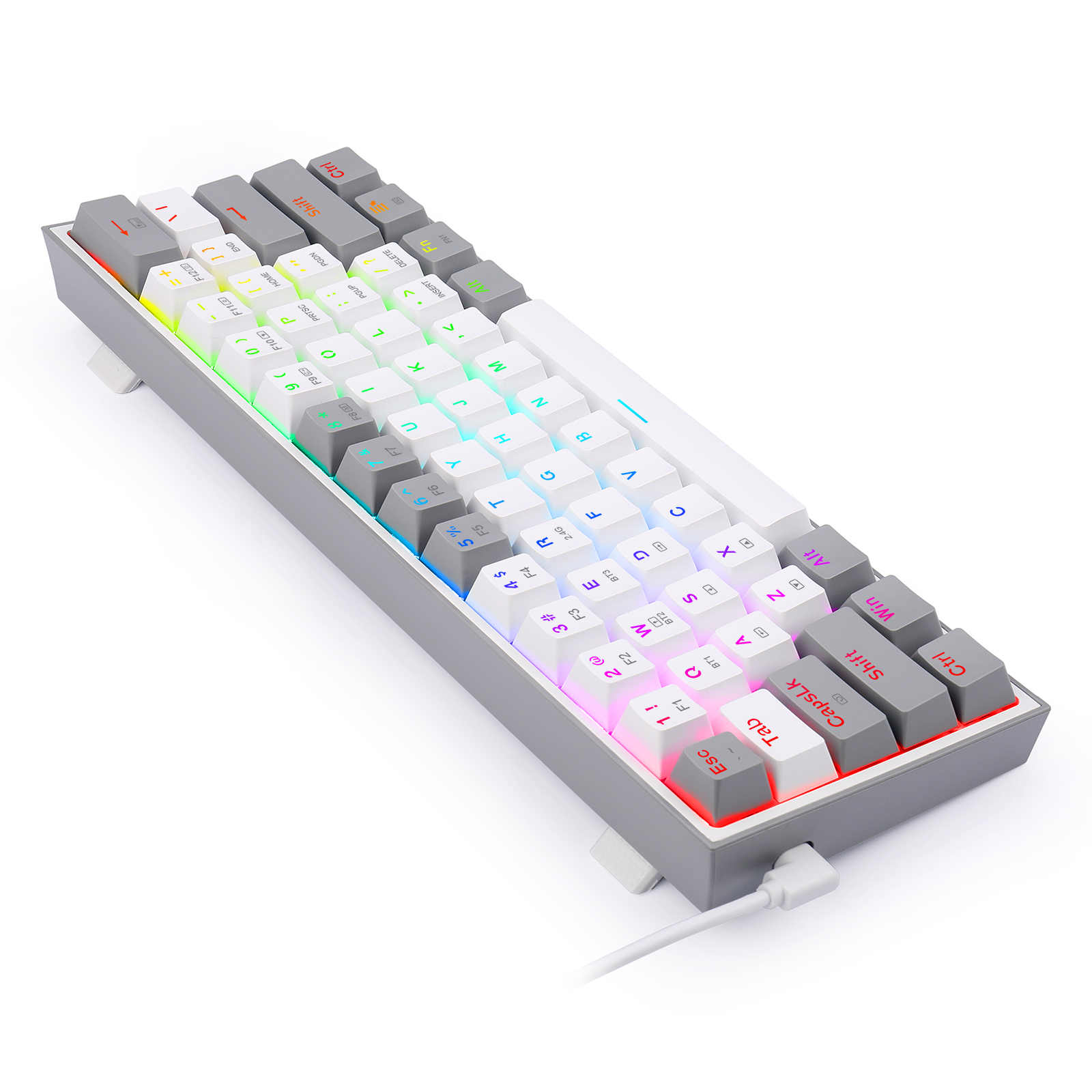 Gaming πληκτρολόγιο - Redragon K617 Fizz (White/Grey) - Image 5