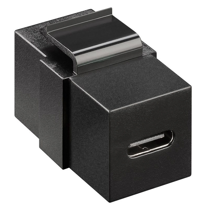 GOOBAY keystone module USB-C 3.2 Gen 2 61261, θηλυκό σε θηλυκό, μαύρο - Image 2