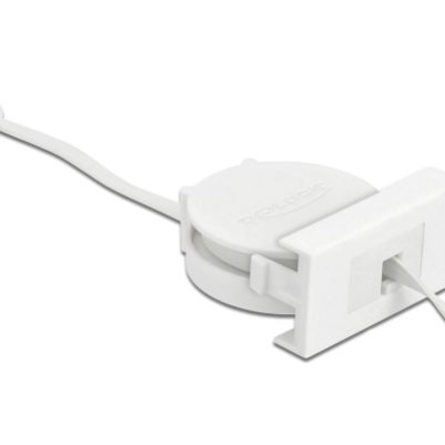 DELOCK module καλώδιο τροφοδοσίας Easy 45 81377, ανασυρόμενο 50cm, λευκό