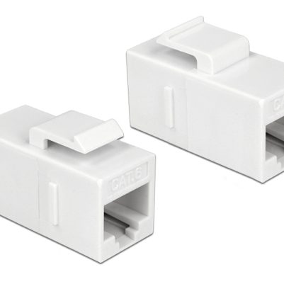 DELOCK Keystone module RJ45 86379, θηλυκό σε θηλυκό, Cat 6 UTP, λευκό