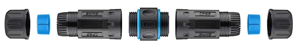 POWERTECH αδιάβροχος σύνδεσμος RJ45 CAB-N427, CAT 6, IP68, μαύρος - Image 3