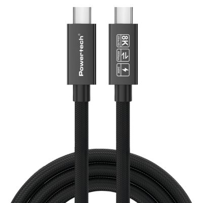 POWERTECH καλώδιο USB-C PTR-0165, USB4, 240W, 40Gbps, 8K/60Hz, 1m, μαύρο