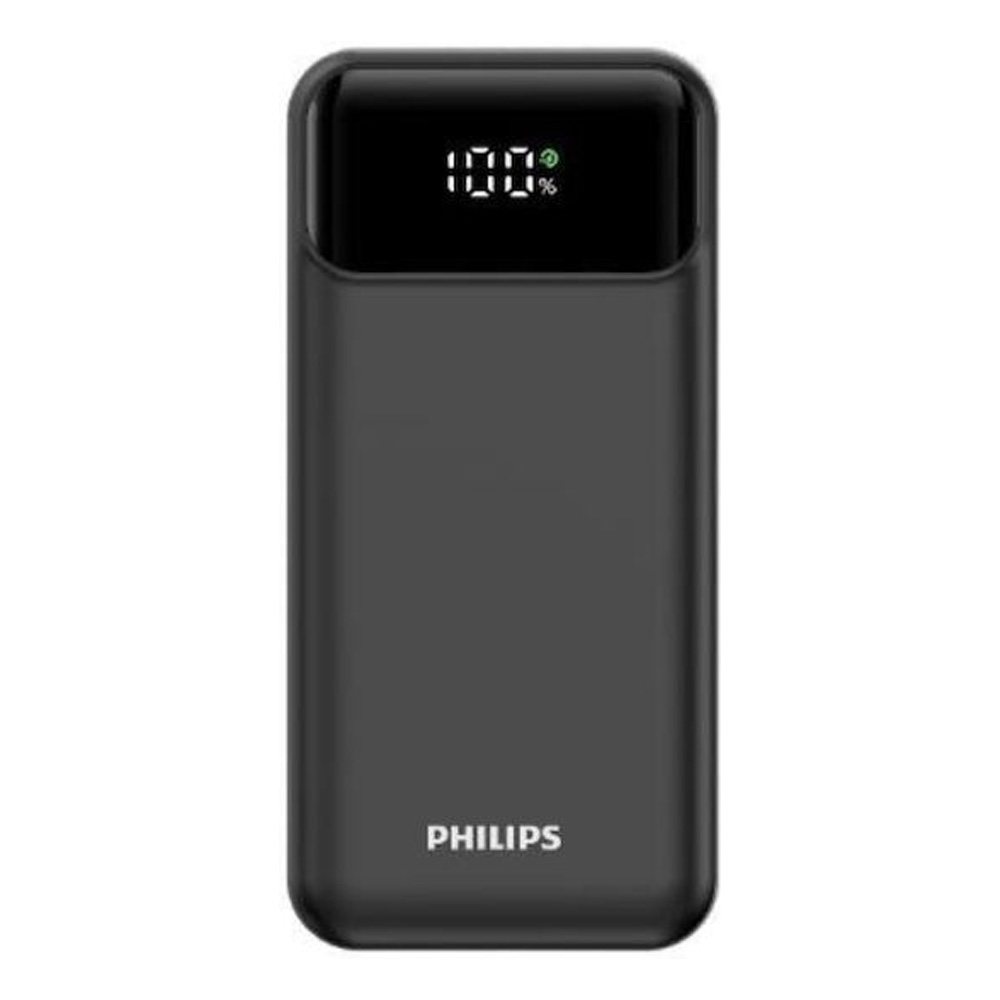 PHILIPS POWER POWER BANK DLP1922CB 10000mAh OUTPUT USB-C 5V-3A/USB-A 5V-2A ΜΕ ΕΝΣΩΜΑΤΩΜΕΝΑ ΚΑΛΩΔΙΑ USB-C,USB-A & LIGHTNING BLACK