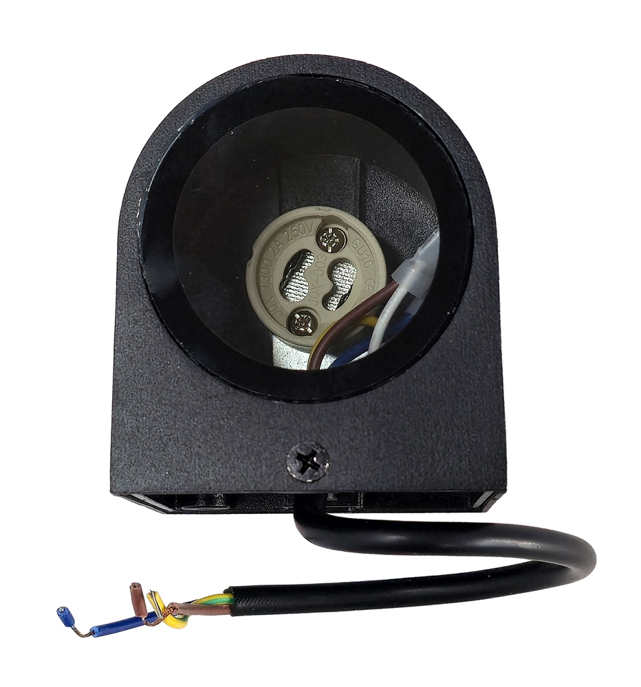 POWERTECH φωτιστικό τοίχου HLL-0187 για GU10 λάμπα, μεταλλικό, IP65, μαύρο - Image 3