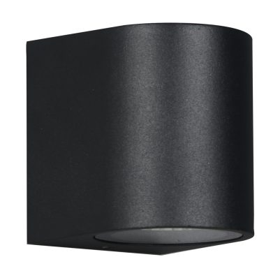 POWERTECH φωτιστικό τοίχου HLL-0187 για GU10 λάμπα, μεταλλικό, IP65, μαύρο