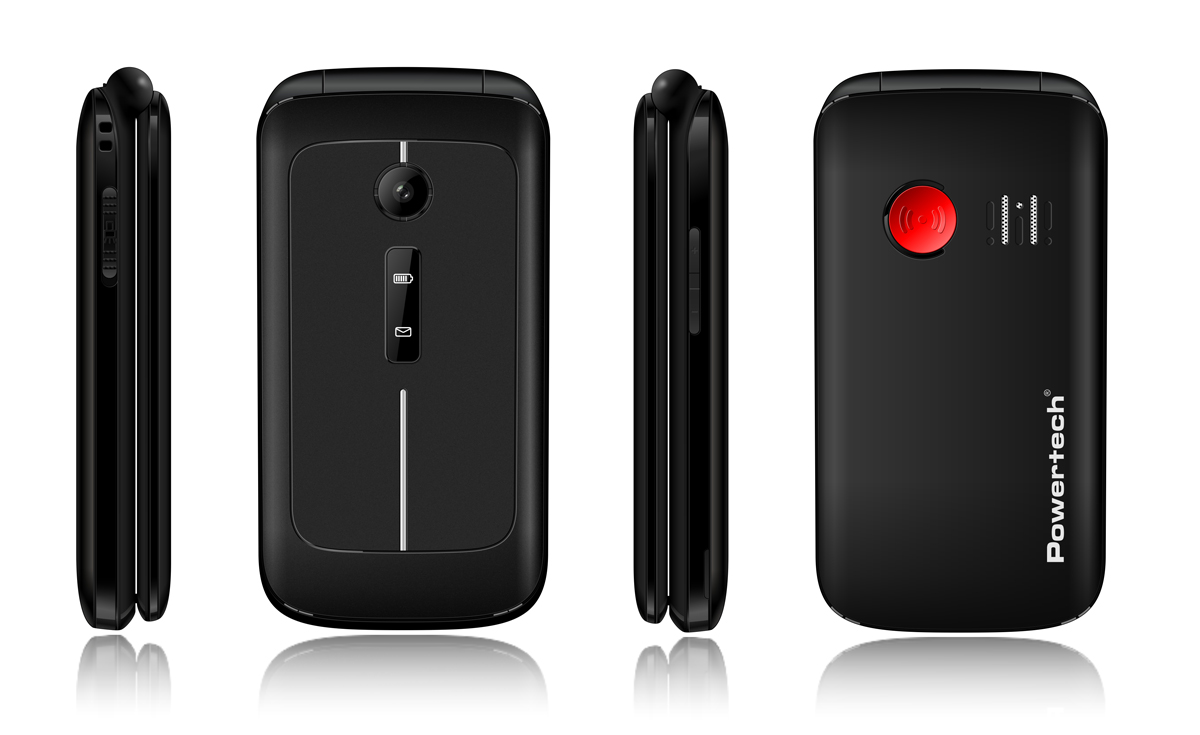 POWERTECH κινητό τηλέφωνο Sentry 2.8, 2.8", dual SIM, πλήκτρο SOS, μαύρο - Image 2