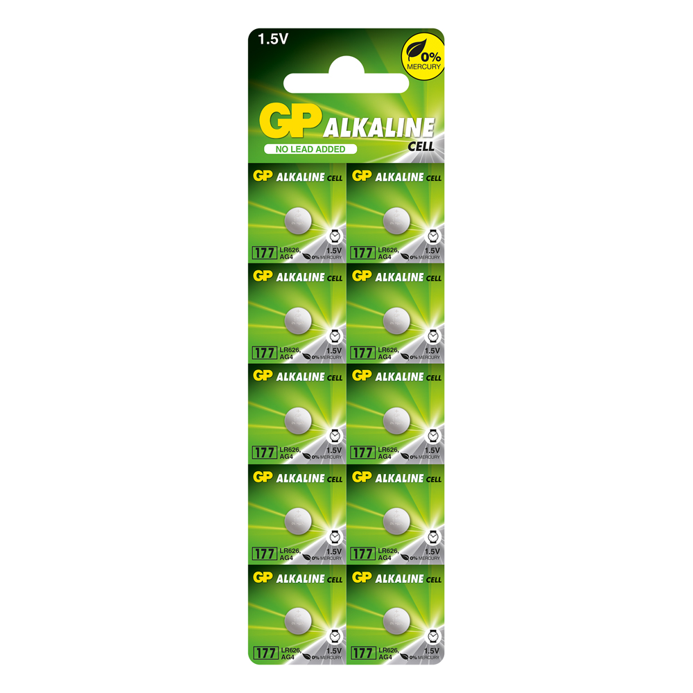 GP ΜΠΑΤΑΡΙΕΣ ΡΟΛΟΓΙΟΥ 177/LR66/LR626/SR626/377/G4/SR66/AG4 1.5V ALKALINE 1 ΤΕΜ. 10/BLISTER