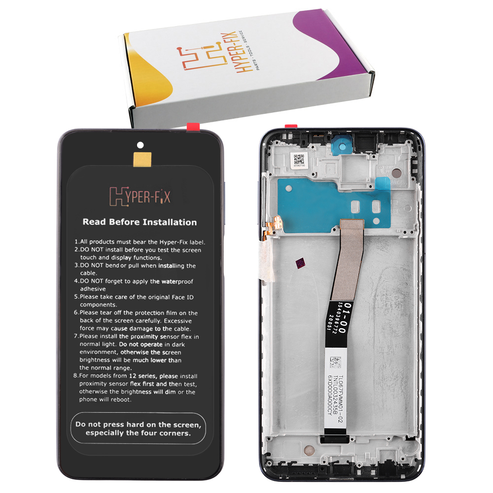 XIAOMI REDMI NOTE 9 PRO/NOTE 9 PRO MAX/NOTE 9S ΟΘΟΝΗ + TOUCH SCREEN + LENS + FRAME HF-560003J6A100 BLUE HYPER-FIX SERVICE PACK