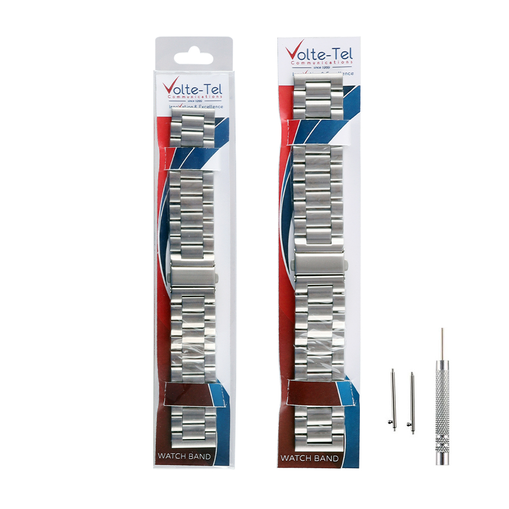 VOLTE-TEL ΛΟΥΡΑΚΙ ΡΟΛΟΓΙΟΥ ΑΝΟΞΕΙΔΩΤΟ ΑΤΣΑΛΙ UNIVERSAL 22mm 3 BALL SILVER