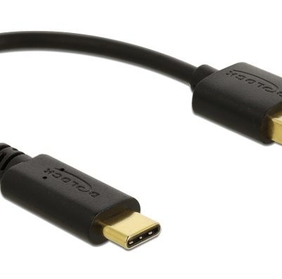 DELOCK καλώδιο USB σε USB-C 85354, 3A, 22AWG, 0.15m, μαύρο