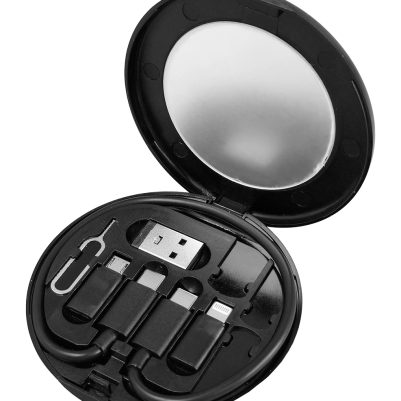 POWERTECH all in one κιτ φόρτισης με καλώδιο & αντάπτορες CAB-U161, 60W, 30cm, μαύρο