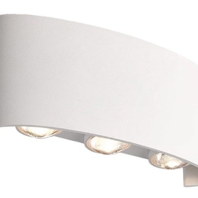 POWERTECH LED φωτιστικό τοίχου HLL-0160, 6W, 4000K, 510lm, IP65, λευκό