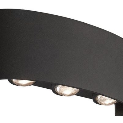 POWERTECH LED φωτιστικό τοίχου HLL-0161, 6W, 4000K, 510lm, IP65, μαύρο