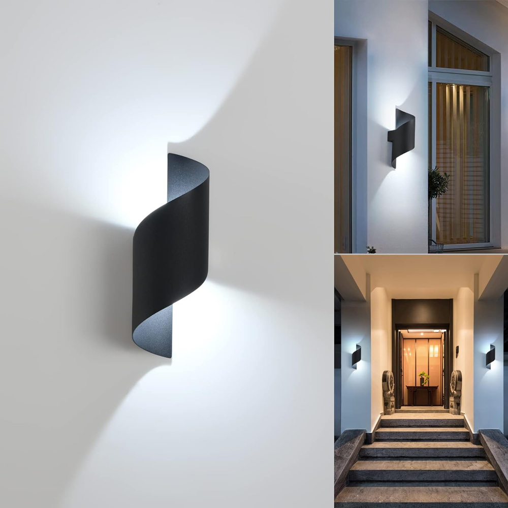 POWERTECH LED φωτιστικό τοίχου HLL-0163, 10W, 4000K, 850lm, IP65, μαύρο - Image 2