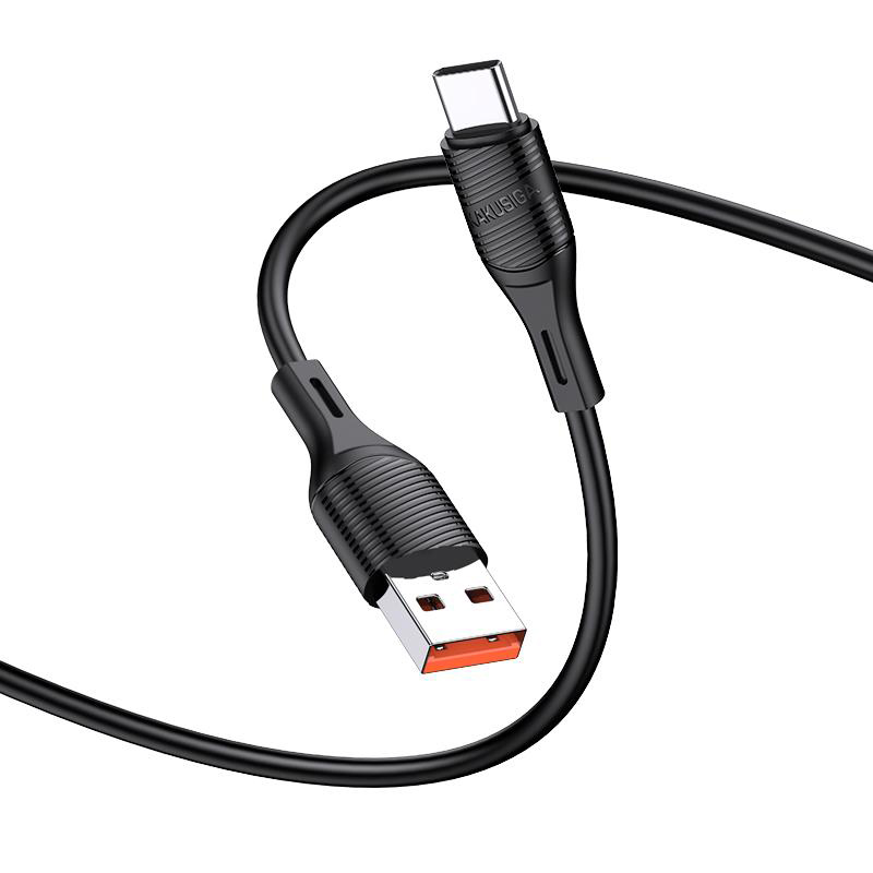 KAKUSIGA καλώδιο USB-C σε USB KSC-953, σιλικόνης, 3A, 480Mbps, 1m, μαύρο - Image 3