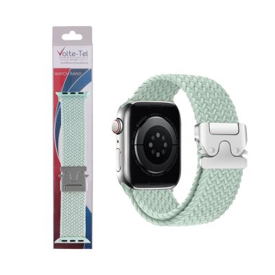 VOLTE-TEL VT144 ΛΟΥΡΑΚΙ ΡΟΛΟΓΙΟΥ ΣΥΜΒΑΤΟ ΜΕ APPLE WATCH 42/44/45/46/49mm BRAIDED PARACHUTE BUCKLE MINT GREEN