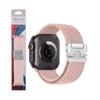 VOLTE-TEL VT144 ΛΟΥΡΑΚΙ ΡΟΛΟΓΙΟΥ ΣΥΜΒΑΤΟ ΜΕ APPLE WATCH 42/44/45/46/49mm BRAIDED PARACHUTE BUCKLE PINK