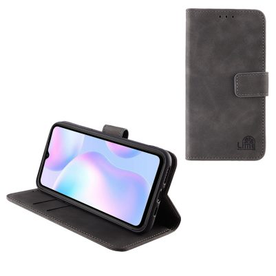 LIME ΘΗΚΗ XIAOMI REDMI 9A/REDMI 9AT 6.53" ESSENTIAL MAGNET BOOK STAND CLIP GREY