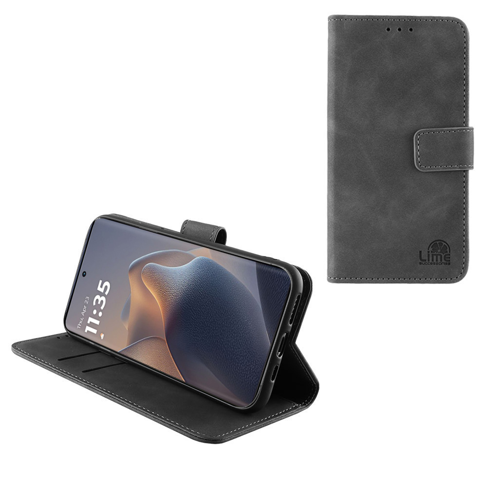 LIME ΘΗΚΗ MOTOROLA MOTO EDGE 60 5G 6.67" ESSENTIAL MAGNET BOOK STAND CLIP GREY