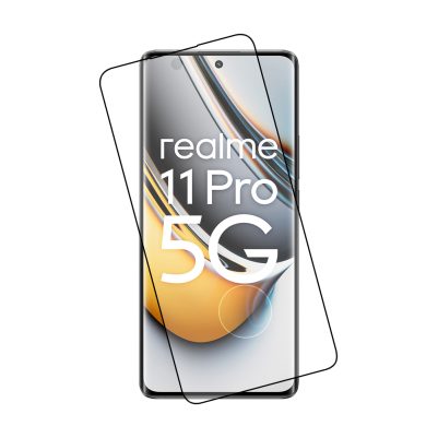 IDOL 1991 TEMPERED GLASS REALME 11 PRO 5G/REALME 11 PRO+ 5G 6.7" 9H 0.30mm 3D EDGE GLUE SEMI CURVED FINGER UNLOCK BLACK