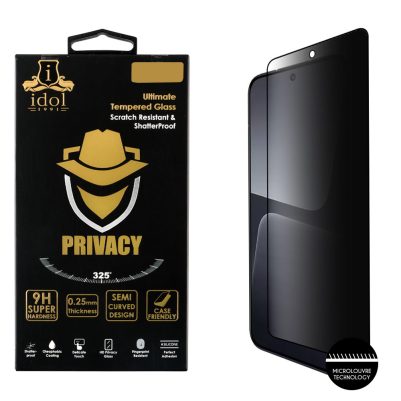 IDOL 1991 TEMPERED GLASS XIAOMI REDMI NOTE 14S/REDMI NOTE 13 5G 6.67" 9H 0.25mm PRIVACY ANTISPY SEMI CURVED FULL GLUE BLACK
