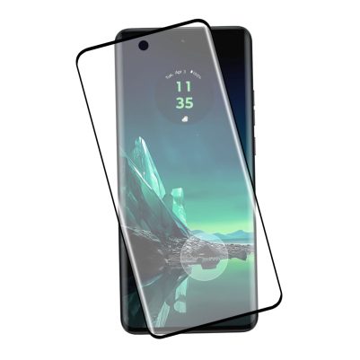 IDOL 1991 TEMPERED GLASS MOTOROLA EDGE 40 NEO 6.55" 9H 0.30mm 3D EDGE GLUE SEMI CURVED FINGER UNLOCK BLACK