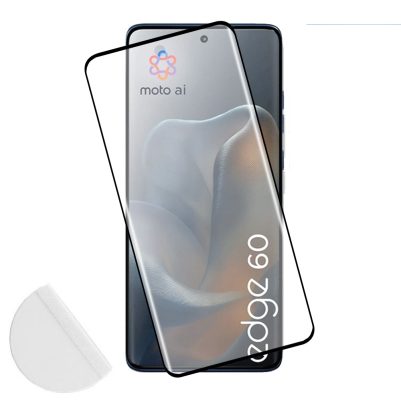 IDOL 1991 TEMPERED GLASS MOTOROLA EDGE 60 5G 6.67" 9H 0.30mm 3D FULL GLUE SEMI CURVED FINGER UNLOCK BLACK + SQUEEZY CARD