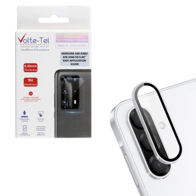 VOLTE-TEL CAMERA GLASS COVER SAMSUNG A26 A266/A36 A366/A56 A566 5G 6.7" 9H 0.33MM EASY APPLICATION SILVER