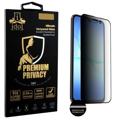 IDOL 1991 TEMPERED GLASS SAMSUNG A17 4G A175/A17 5G A176 6.74" 9H 0.25mm PREMIUM PRIVACY ANTISPY SEMI CURVED FULL GLUE BLACK