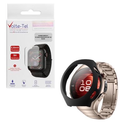 VOLTE-TEL TEMPERED GLASS HUAWEI WATCH 5 42mm 1.38" 9H 0.30mm PC EDGE COVER WITH KEY 3D FULL GLUE FULL COVER BLACK
