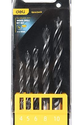 DELI σετ τρυπάνια DH-MGZ005-ED1 για ξύλο, 4-10mm, 5τμχ