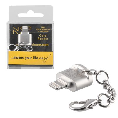 NSP N34 OTG TF/MICRO SD TO LIGHTNING SILVER
