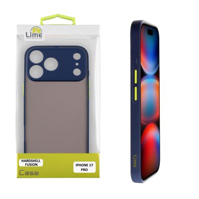 LIME ΘΗΚΗ IPHONE 17 PRO 6.3" HARDSHELL FUSION FULL CAMERA PROTECTION BLUE WITH YELLOW KEYS