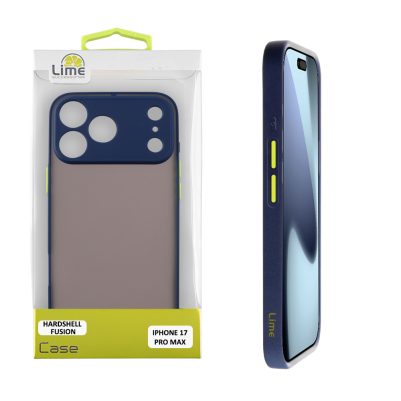 LIME ΘΗΚΗ IPHONE 17 PRO MAX 6.9" HARDSHELL FUSION FULL CAMERA PROTECTION BLUE WITH YELLOW KEYS