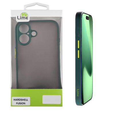 LIME ΘΗΚΗ IPHONE 17 6.3" HARDSHELL FUSION FULL CAMERA PROTECTION GREEN WITH YELLOW KEYS