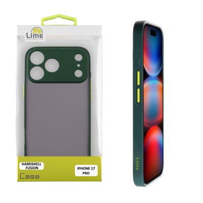 LIME ΘΗΚΗ IPHONE 17 PRO 6.3" HARDSHELL FUSION FULL CAMERA PROTECTION GREEN WITH YELLOW KEYS